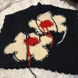 Black and Cream Floral sweater